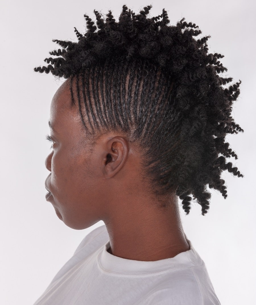 black woman with short mohwak braids