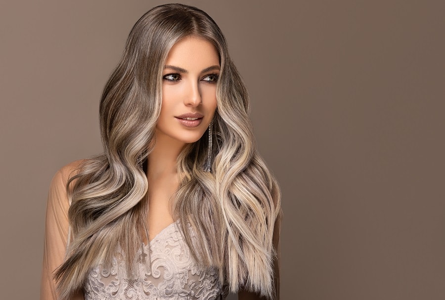 wedding hairstyle long ombre hair