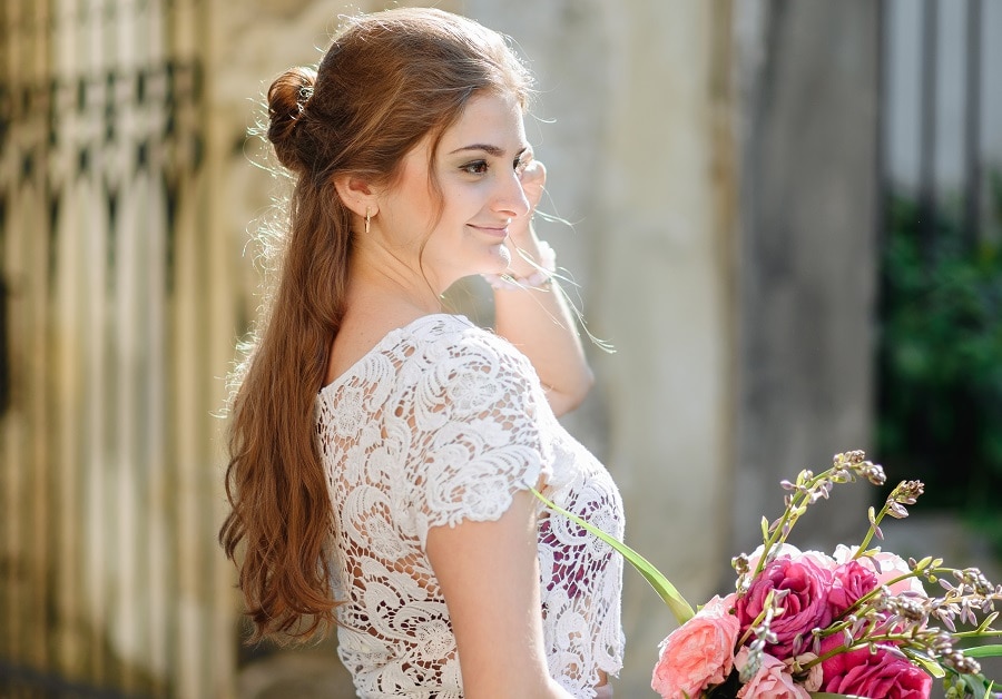 half up wedding hairstyle for long hair