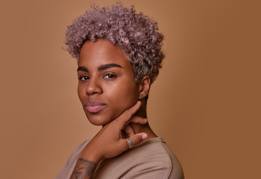 curly blonde pixie for black girls