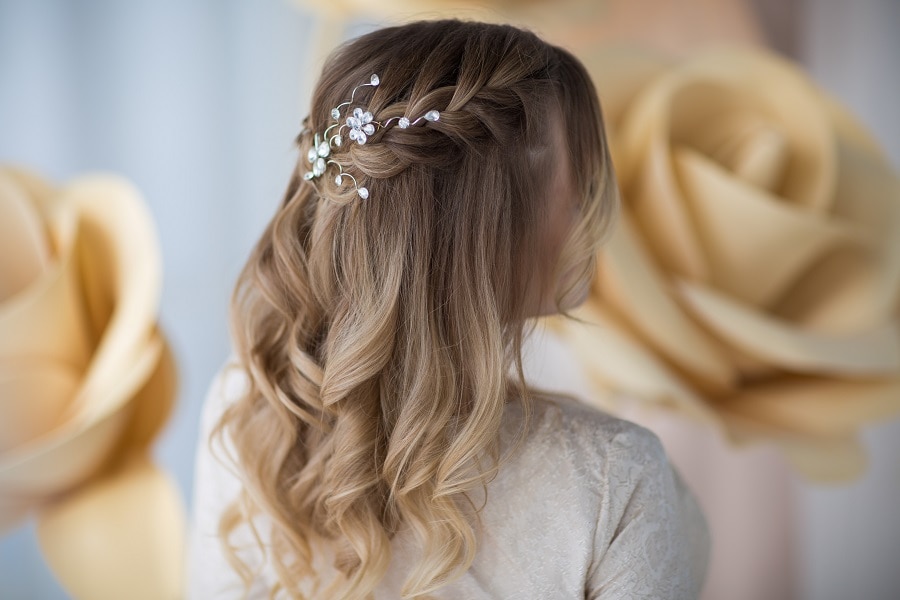 ombre wedding hairstyle with braids