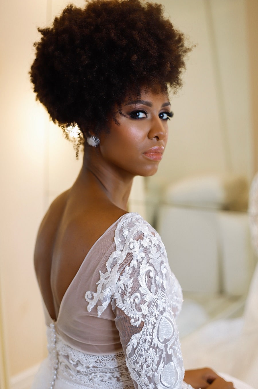 black woman with wedding hairstyle