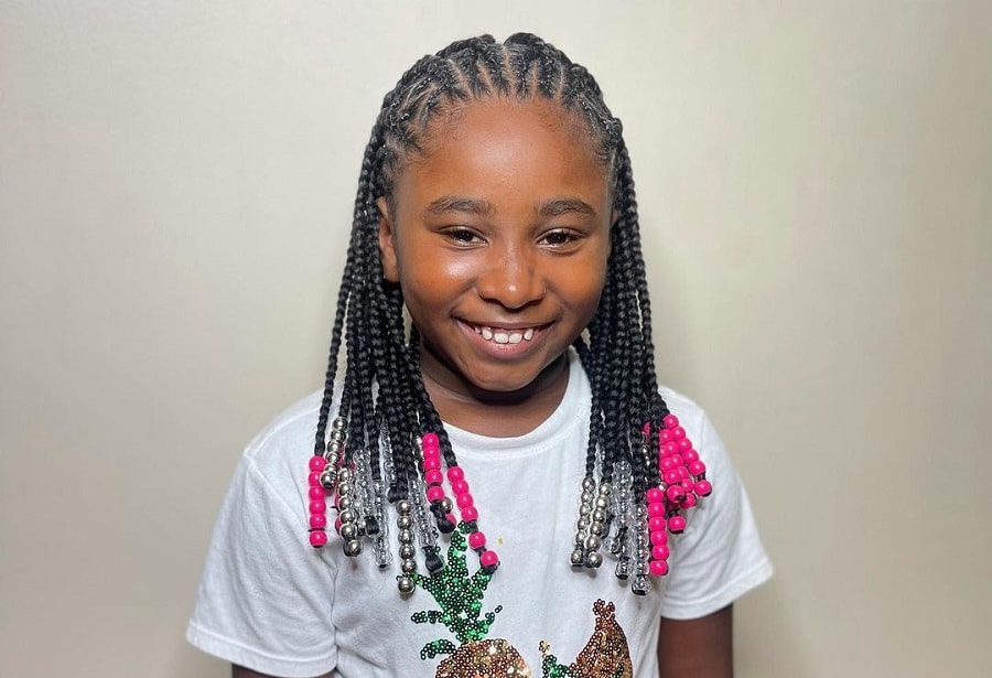 cornrow braids with beads