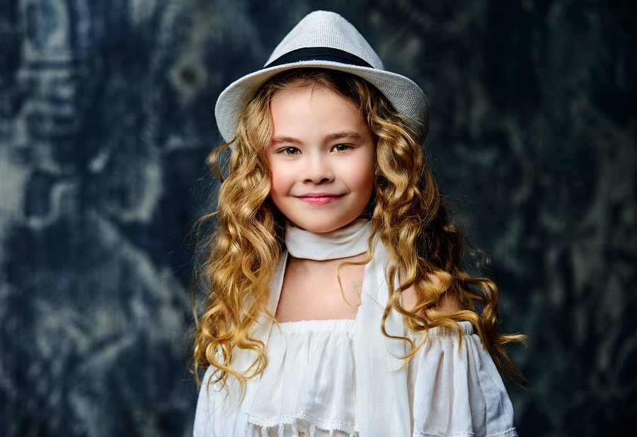 long curly blonde hairstyle for kids