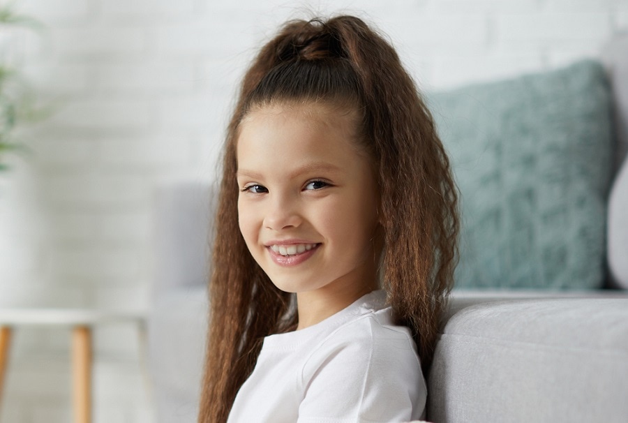 long curly ponytail for kids