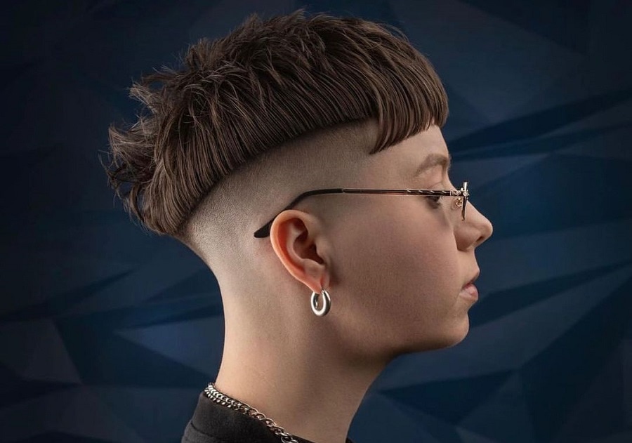 edgy pixie cut with shaved side