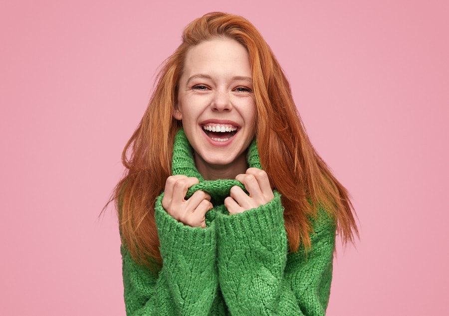 girl with long ginger fine hair