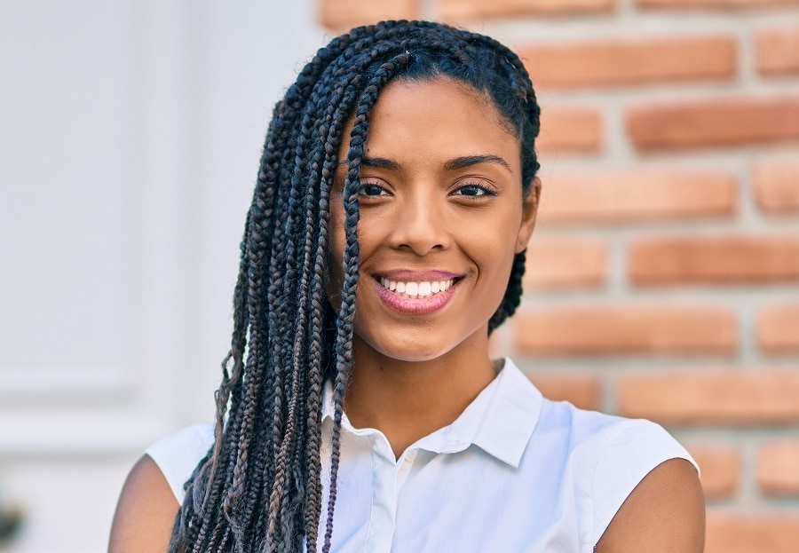 Brazilian wool hairstyle with braids