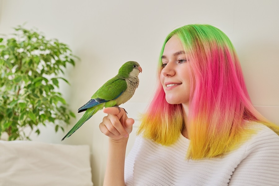 teen girl with medium colored hairstyle