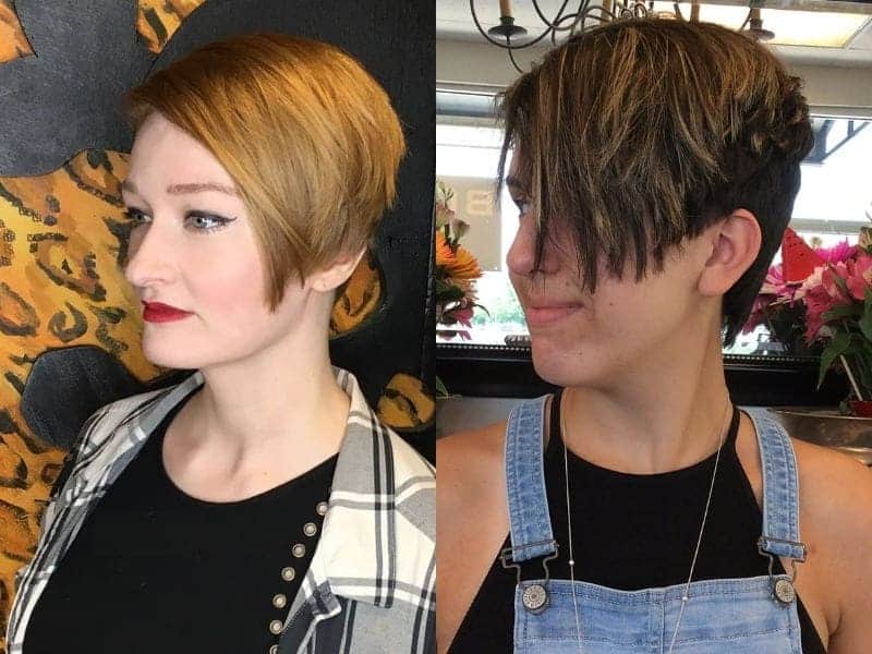 angled pixie cut