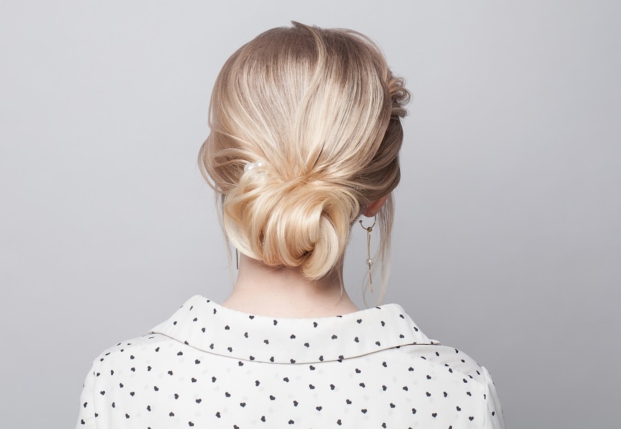 blonde updo hairstyle for work