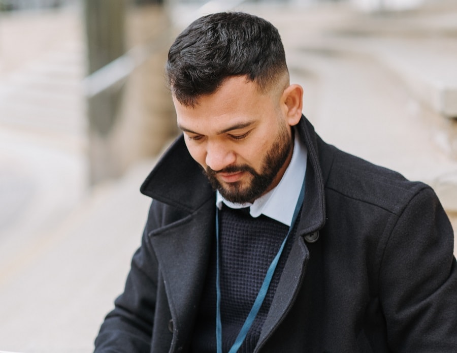 low bald fade for short hair