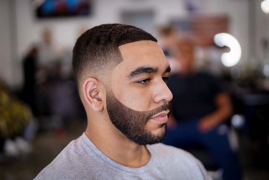 black man short curly hair with low fade