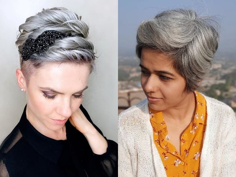 grey pixie cut