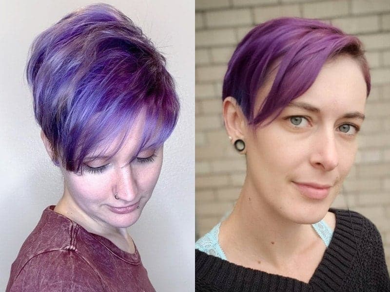 purple pixie cut