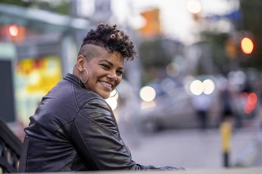 curly undercut short hairstyle