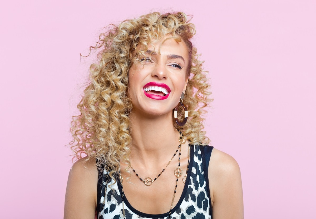 blonde curly hair for women