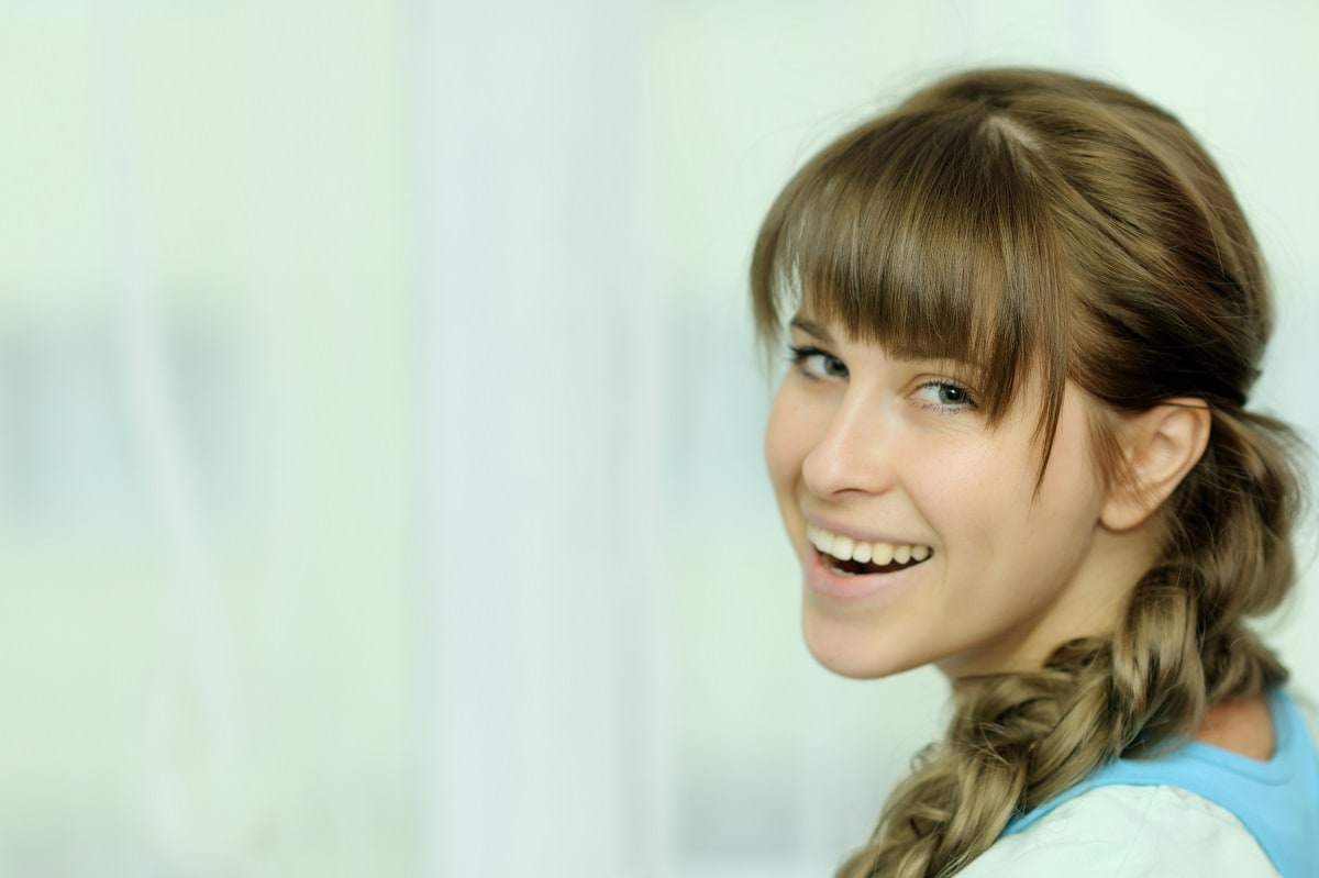 long braid with bangs