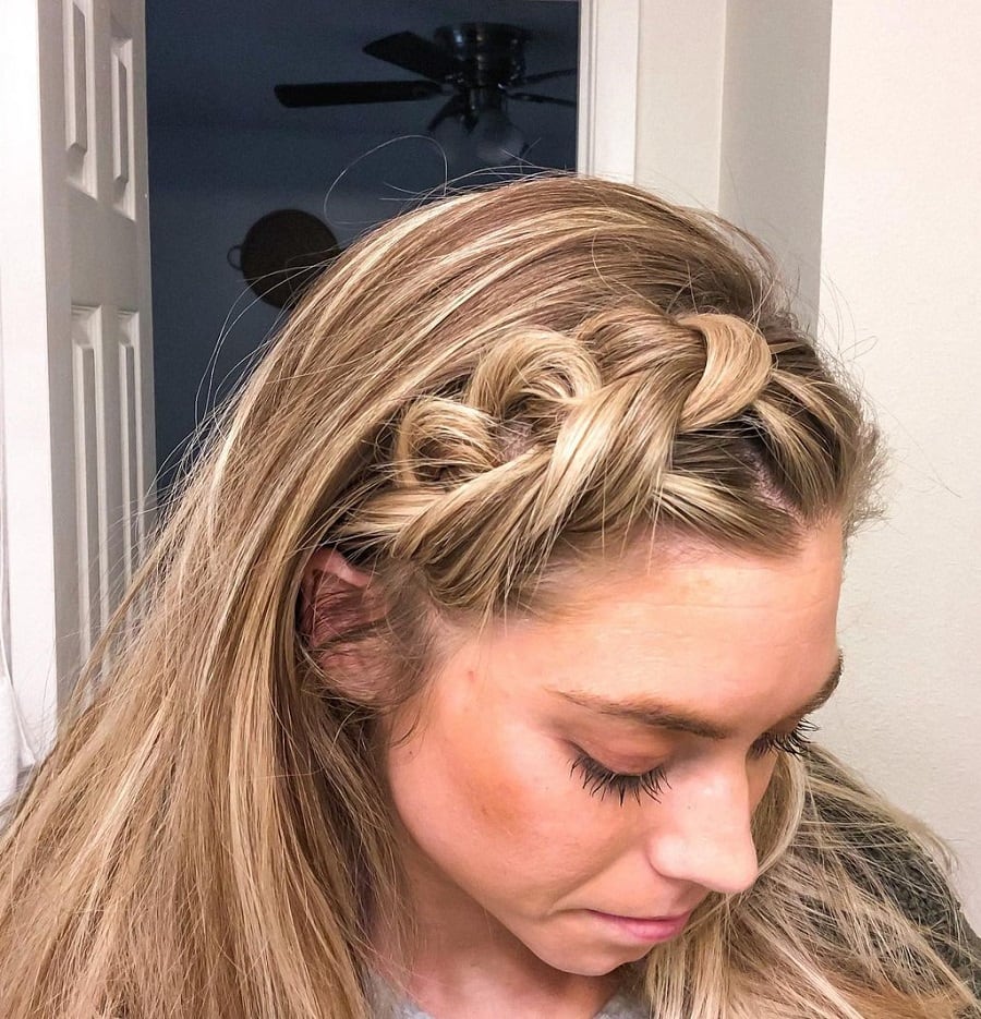 braid with bangs for straight blonde hair