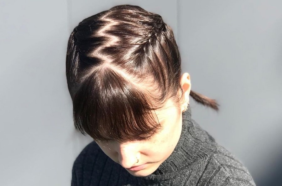 braid with bangs for short hair