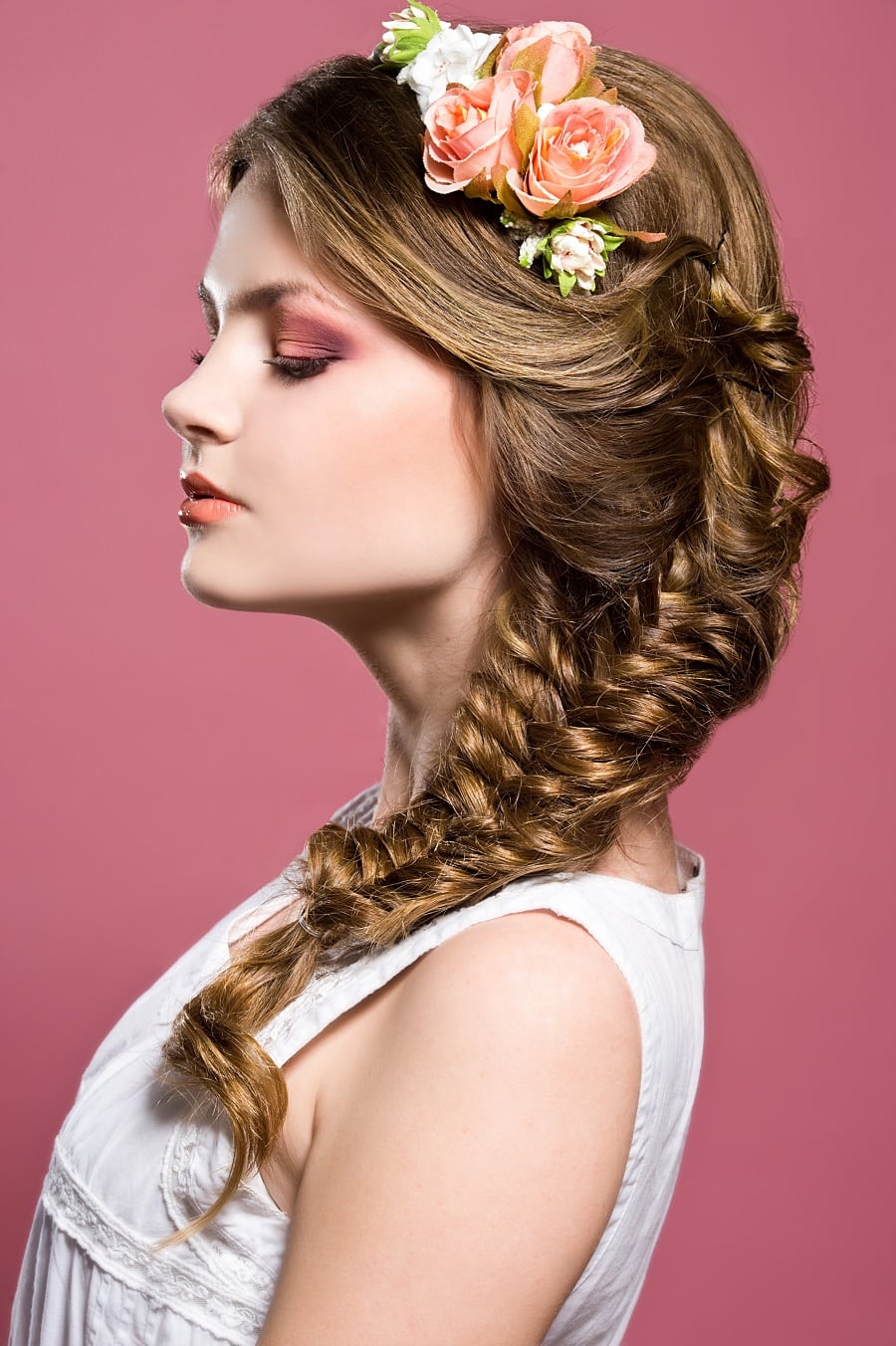 braid with bangs for thick hair