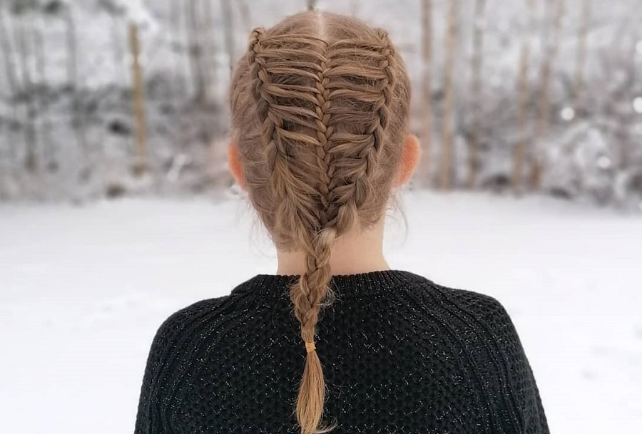 woman with braids for thin hair 