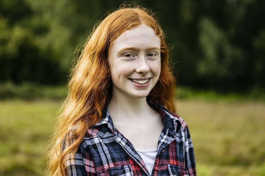 woman with long ginger hair