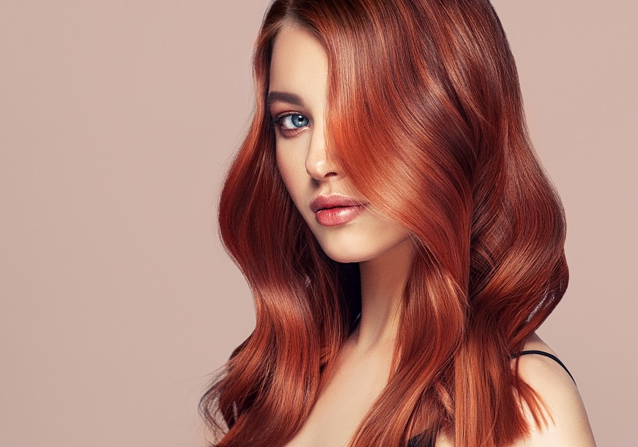 wavy ginger red hair
