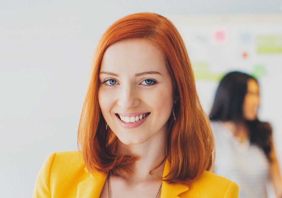 long bob with ginger hair