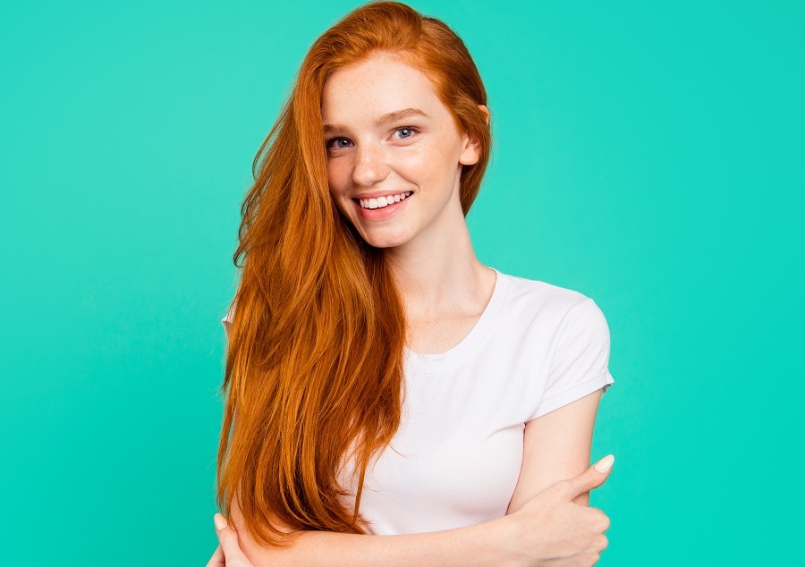 long ginger hair