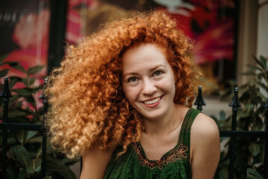thick curly ginger hair
