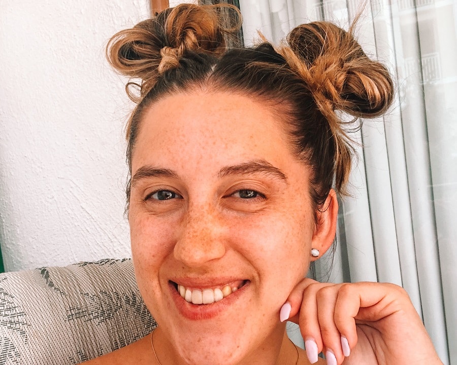 two buns for thin hair