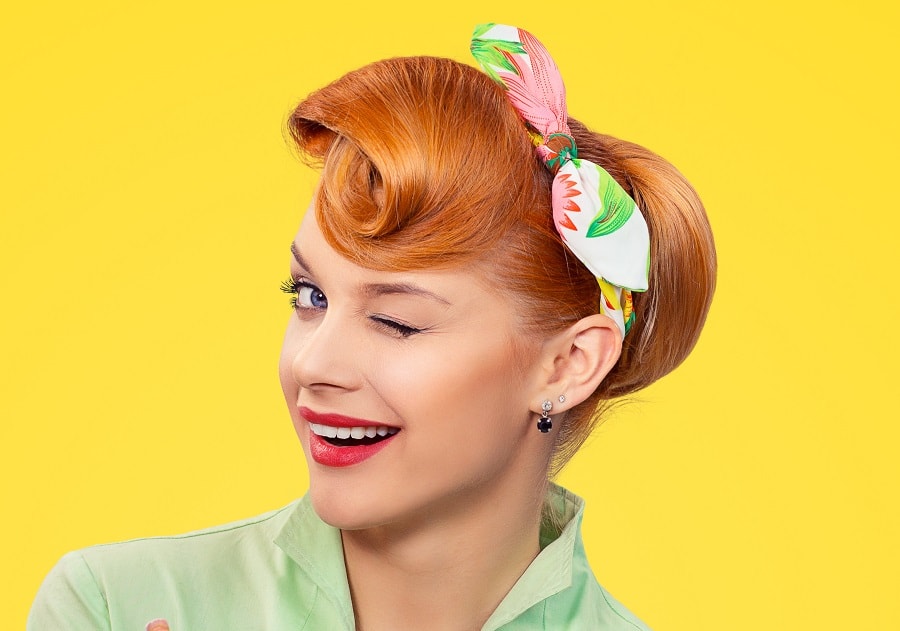 vintage hairstyle with ginger hair
