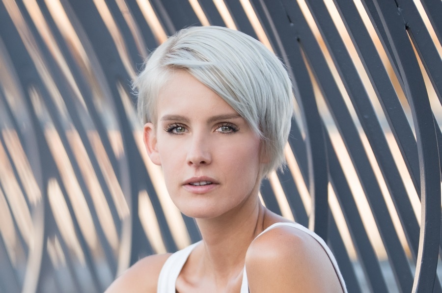 white pixie cut