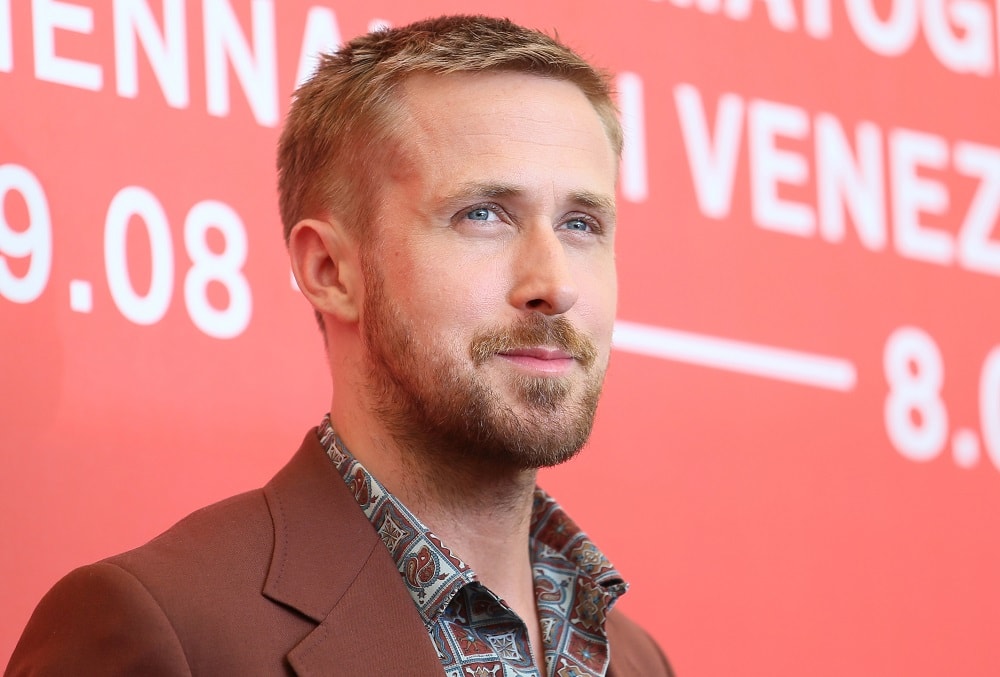 Blonde Actor Ryan Gosling with Crew Cut