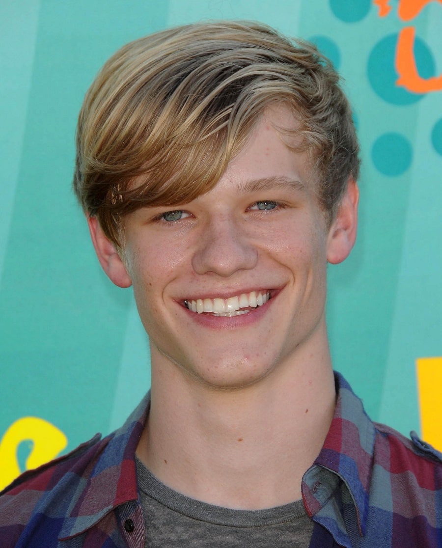 Lucas Till with Layered Blonde Hair