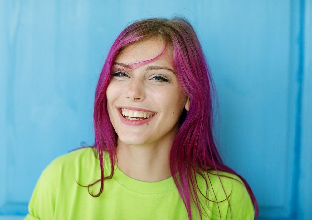 Pink Hair Color for green eyes