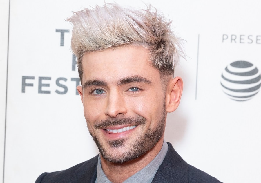 Zac Efron with Silver Blonde Hair