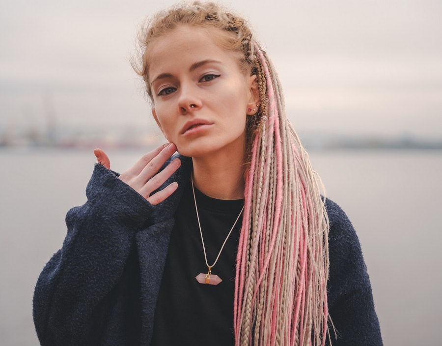 blonde and pink dreads