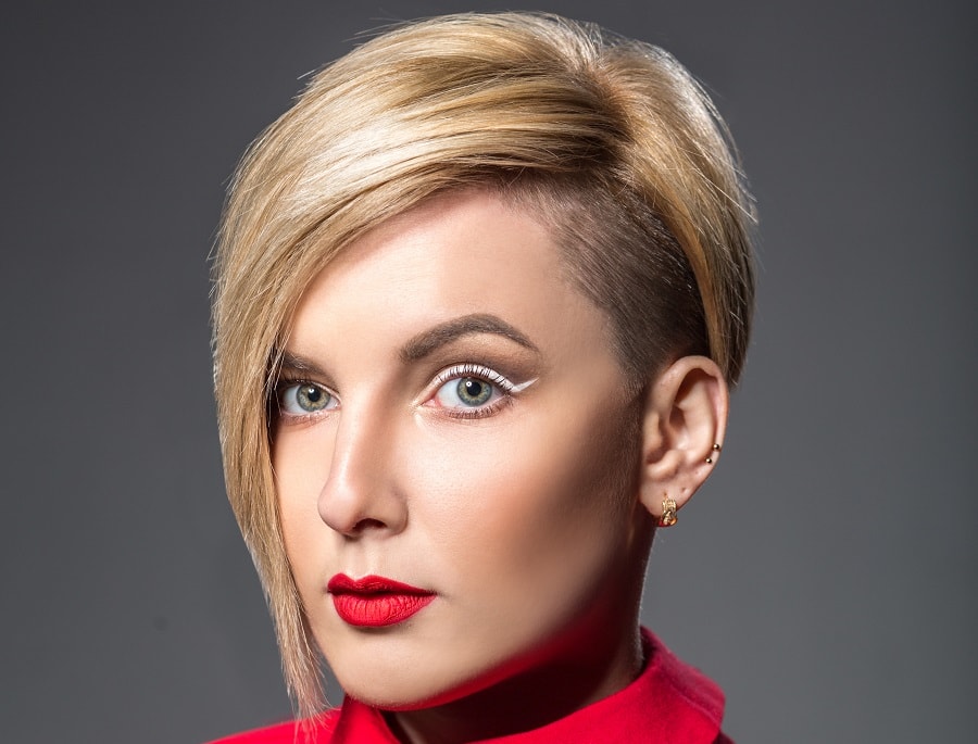 blonde undercut bob haircut