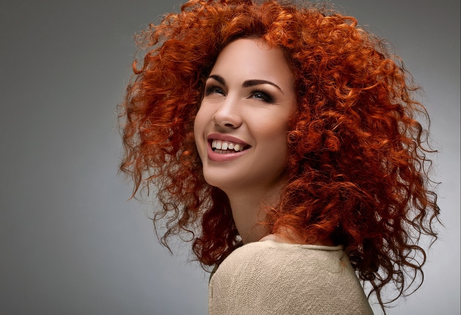 curly red hair for olive skin
