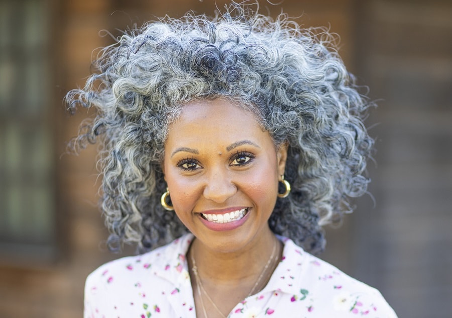 curly salt and pepper hair