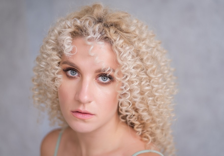 curly white blonde hair for blue eyes and fair skin