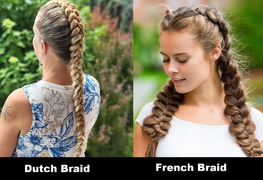 difference between Dutch braid vs French braid