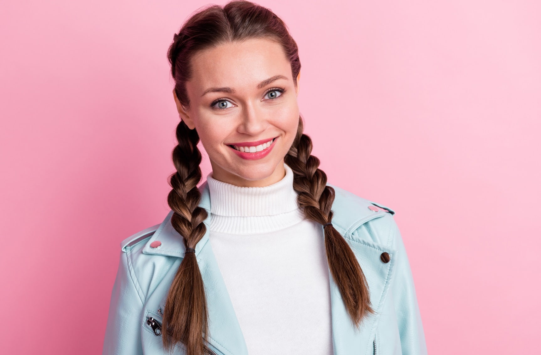 double braid hairstyle for heart shaped face