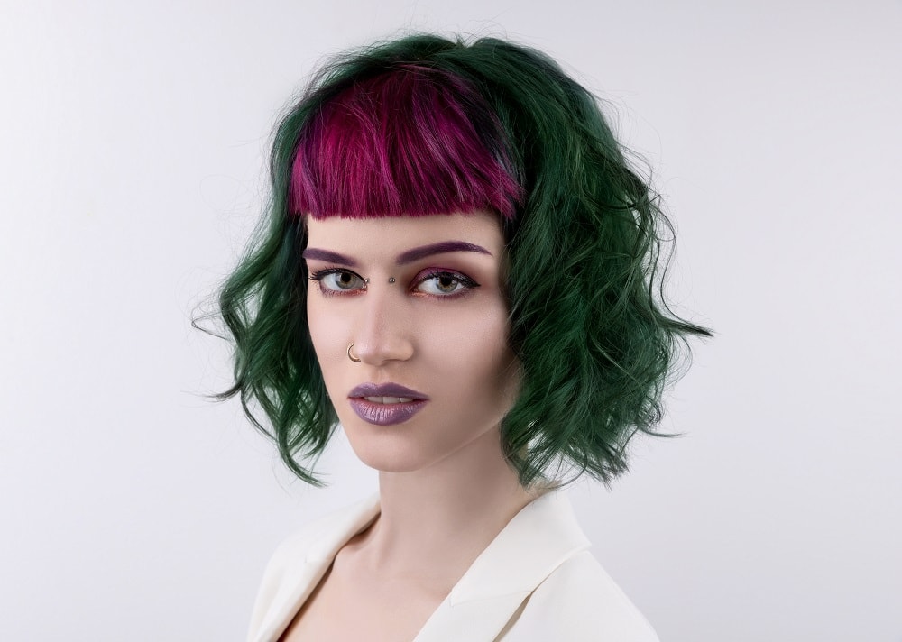 green hair color for girl with green eyes