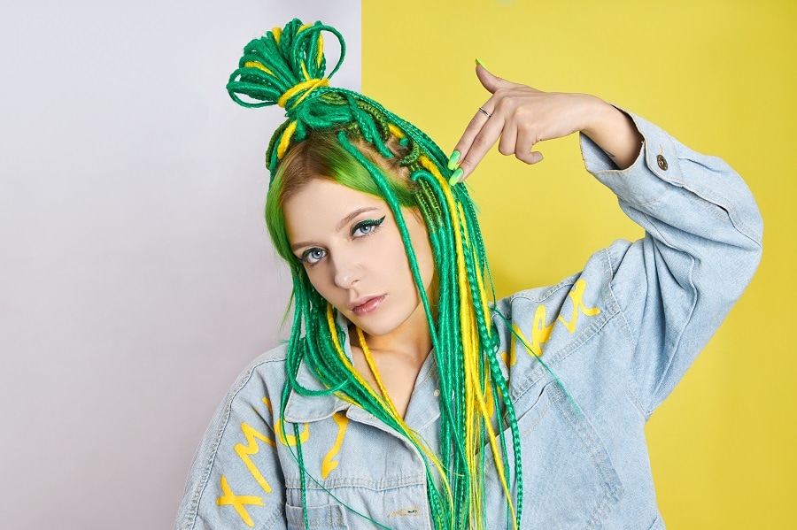 Green Hair Extensions - wide 2