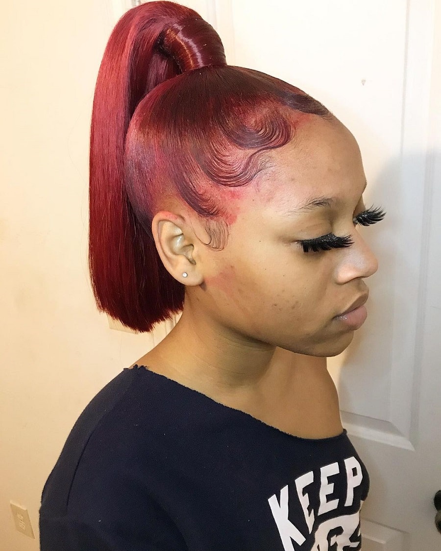 high long bob ponytail for black women