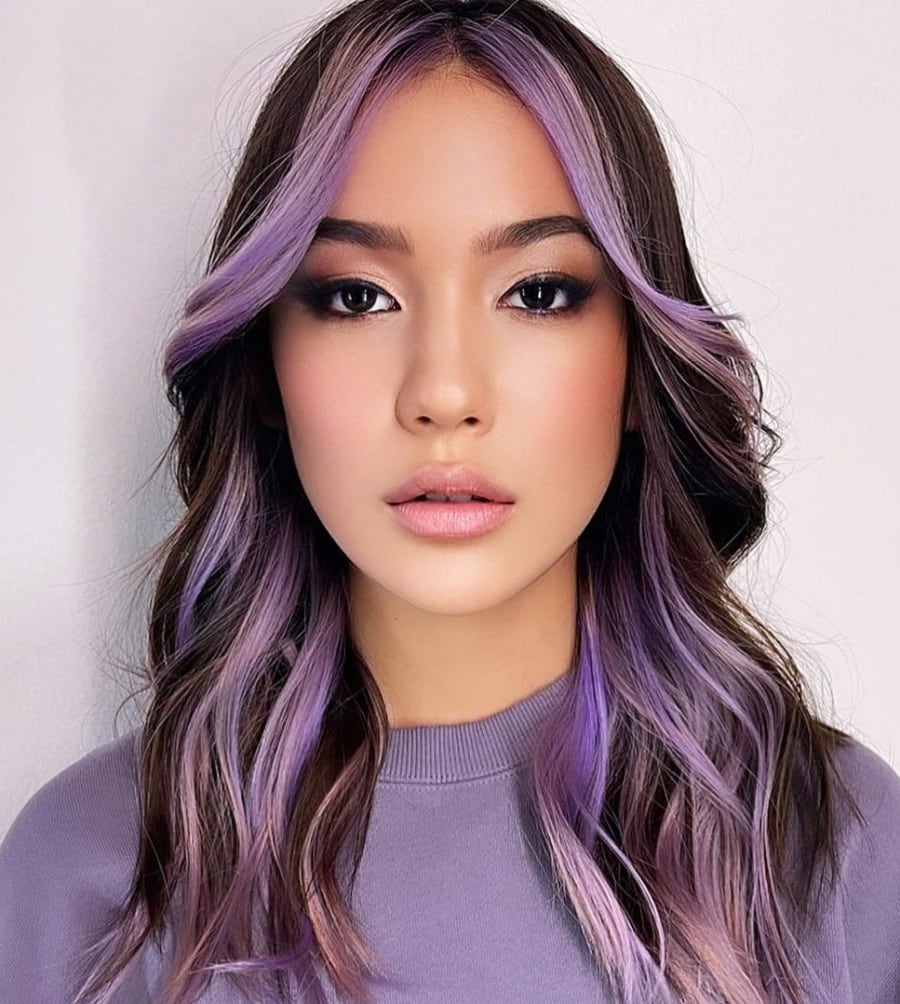 chunky lavender highlights