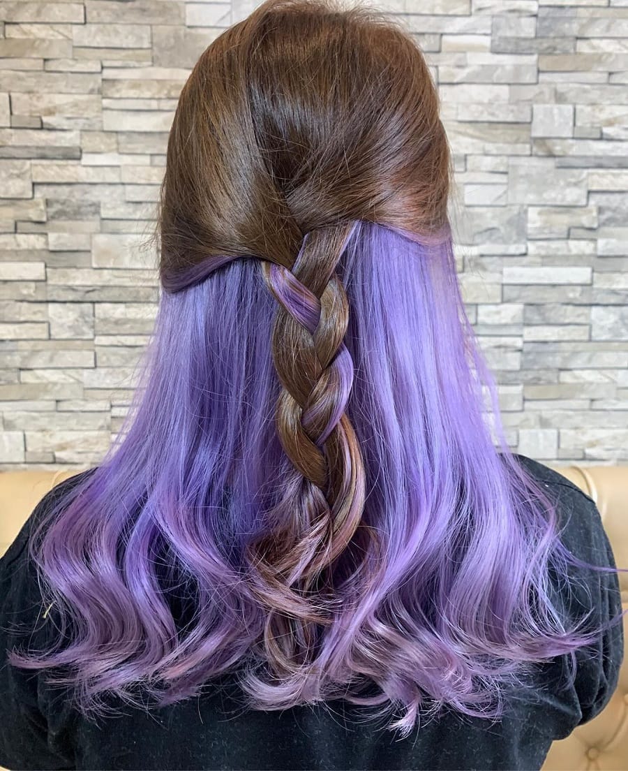 lavender hair with braid
